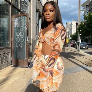 Sheer Top and Matching Skirt